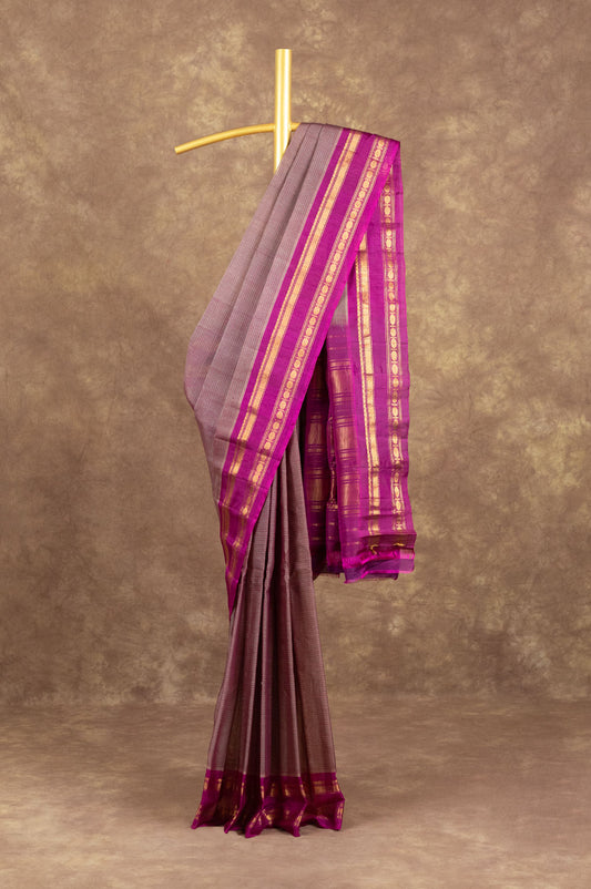 Brown Gadwal Silk Cotton Saree