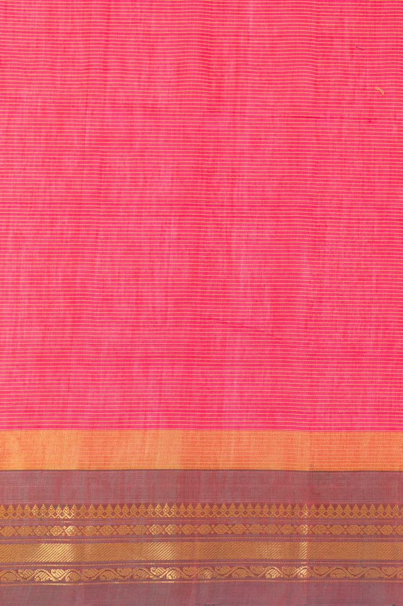 Pink Gadwal Silk Cotton Saree