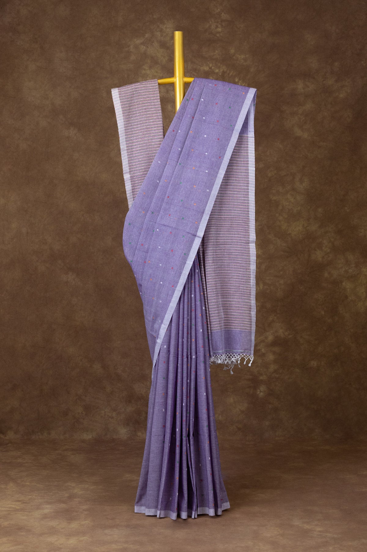 Pastel Lavender Bengal Cotton Saree