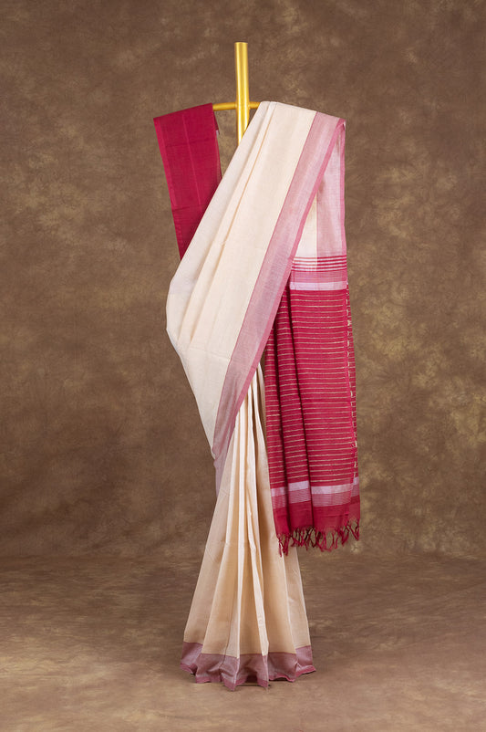 Sandal Banana Cotton Saree