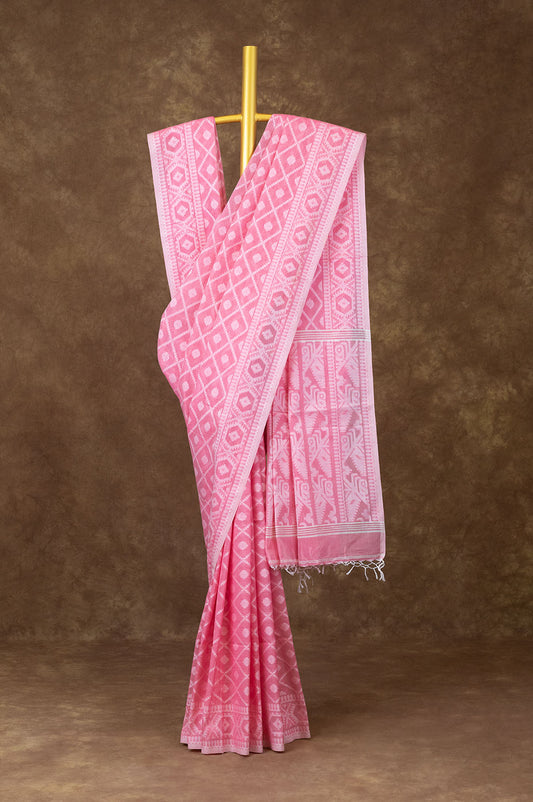 Light Pink Bengal Cotton Saree