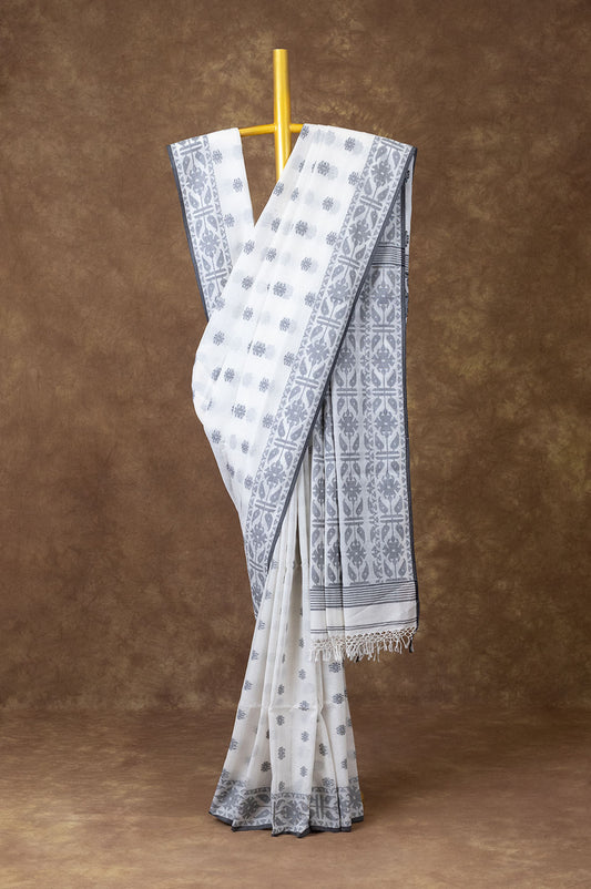 White Bengal Cotton Saree