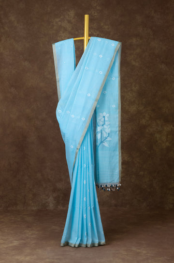 Light Blue Bengal Cotton Saree
