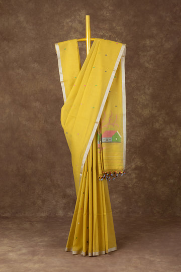Yellow Bengal Cotton Saree