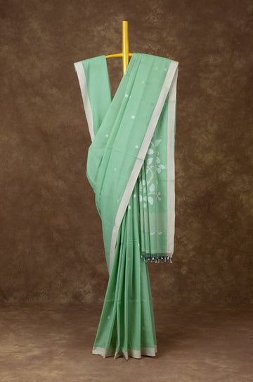 Light Green Bengal Cotton Saree
