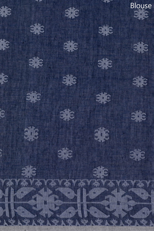 Blue Bengal Cotton Saree