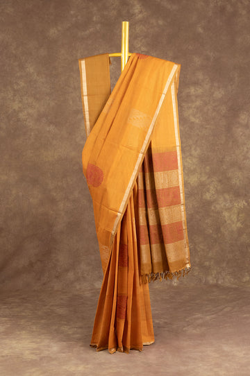 Mustard Kanchi Cotton Saree