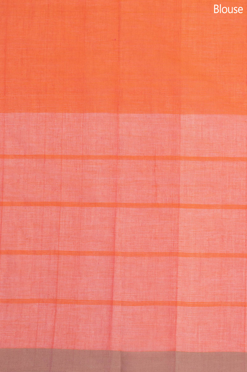 Orange Kanchi Cotton Saree