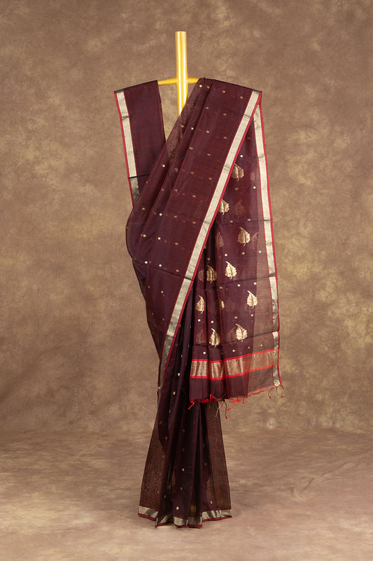 Maroon Chanderi Silk Cotton Saree