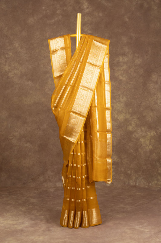 Mustard Organza Saree