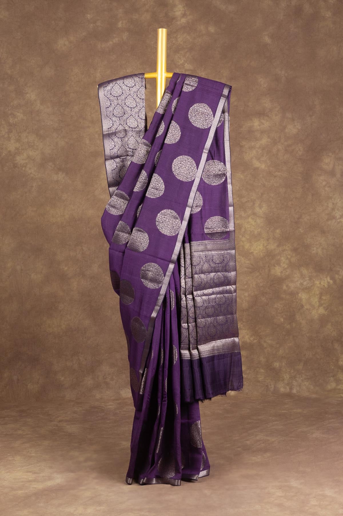 Purple Chiniya Silk Saree