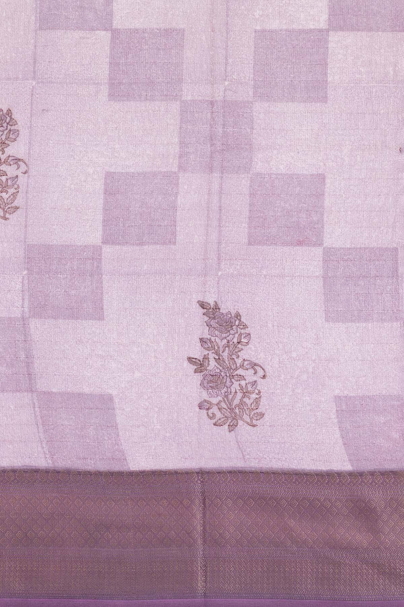 Violet Chanderi Silk Cotton Saree