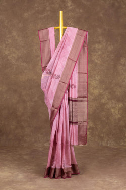 Onion Pink Chanderi Silk Cotton Saree
