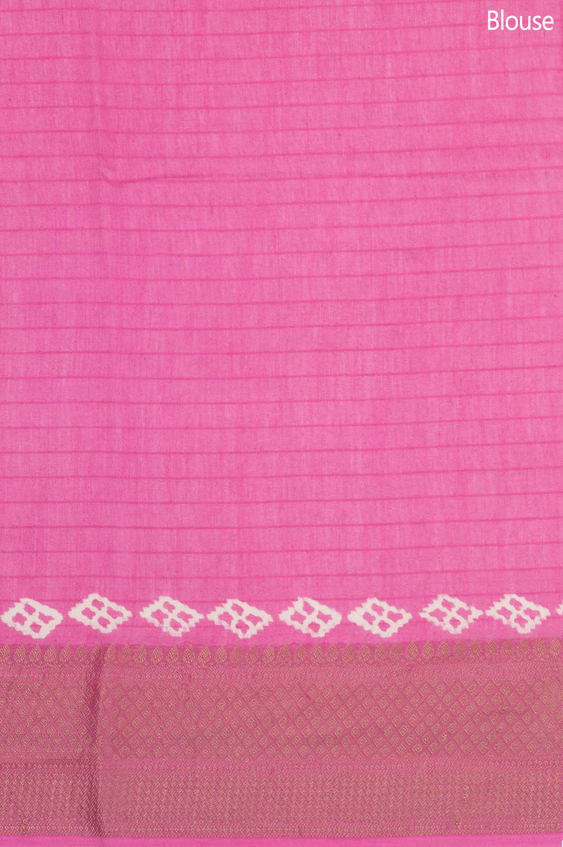 Pink Chanderi Silk Cotton Saree