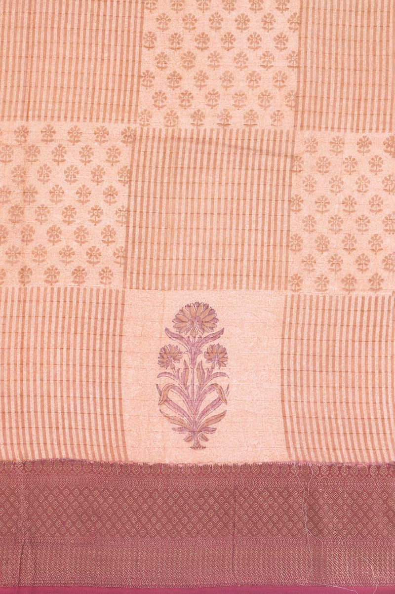 Brown Chanderi Silk Cotton Saree