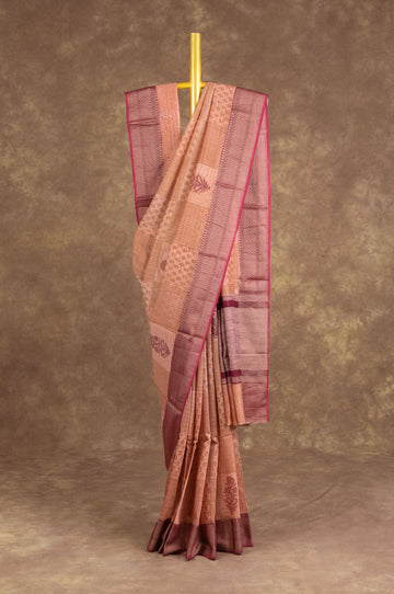 Brown Chanderi Silk Cotton Saree