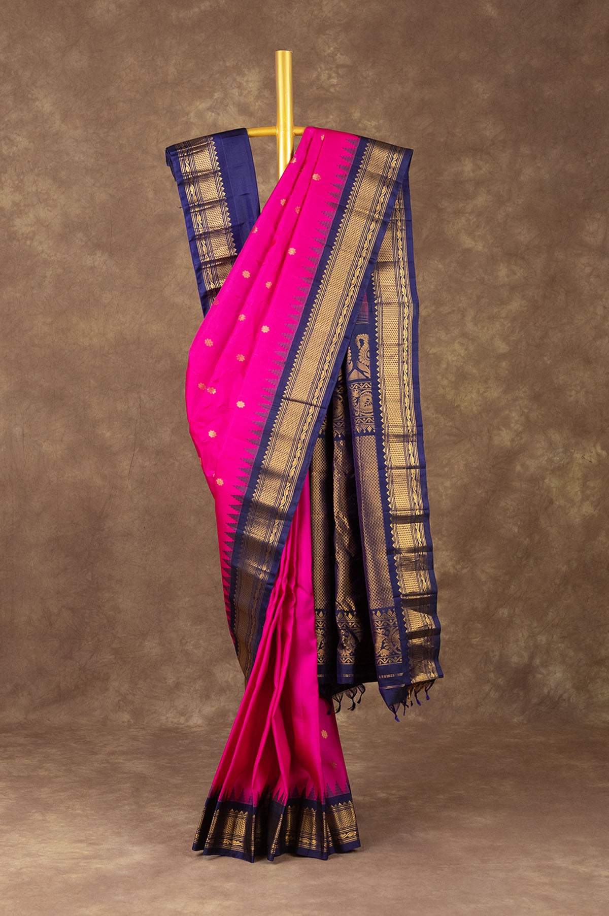 Pink Gadwal Silk Saree