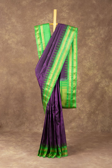 Purple Gadwal Silk Saree