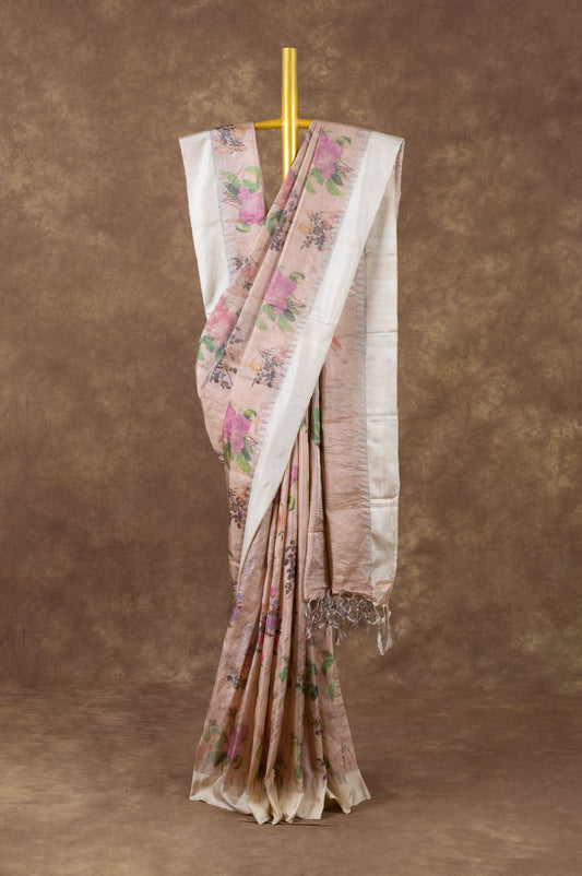 Peach Ponduru Cotton Saree