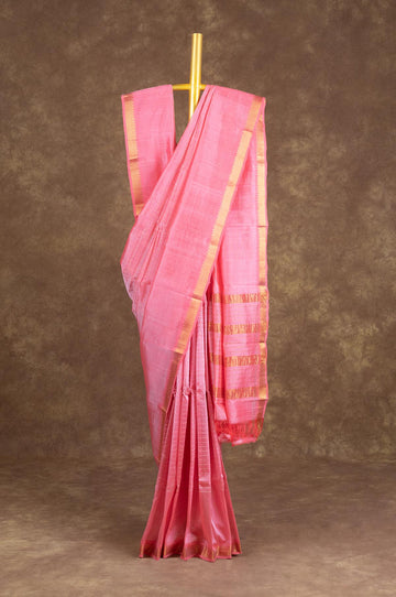 Pink Mangalagiri Silk Saree