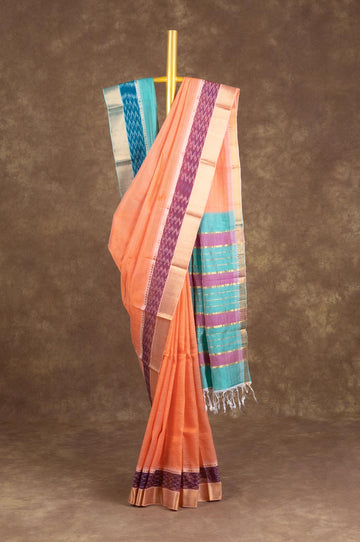 Orange Mangalagiri Silk Saree