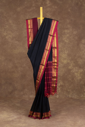 Black Narayana Peta Silk Saree