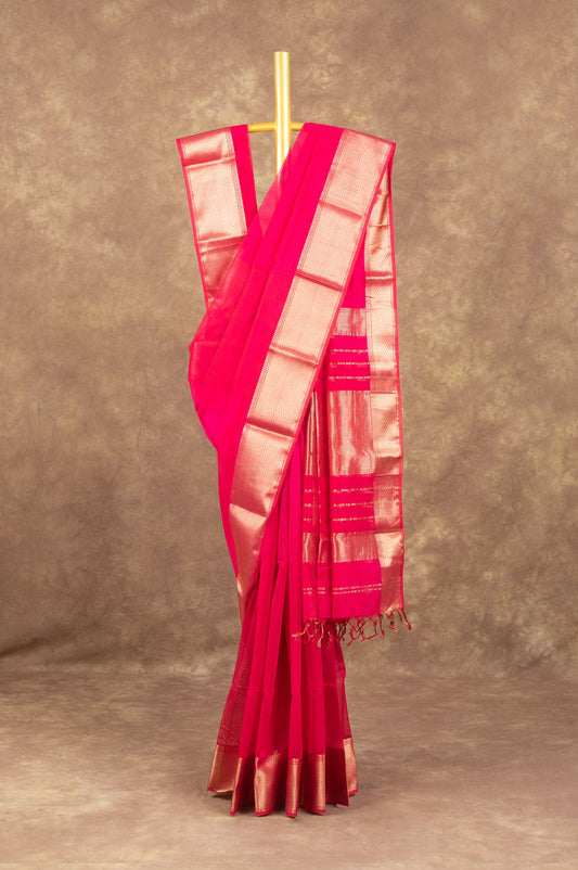 Pink Maheshwari Silk Saree