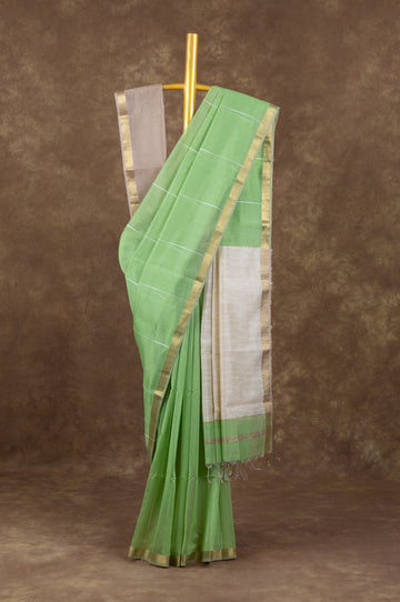Green Maheshwari saree