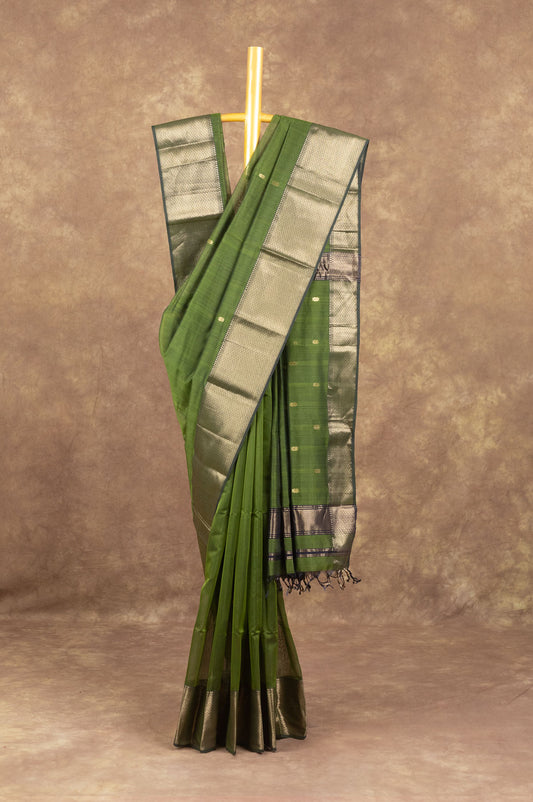 Green Maheshwari Silk Saree