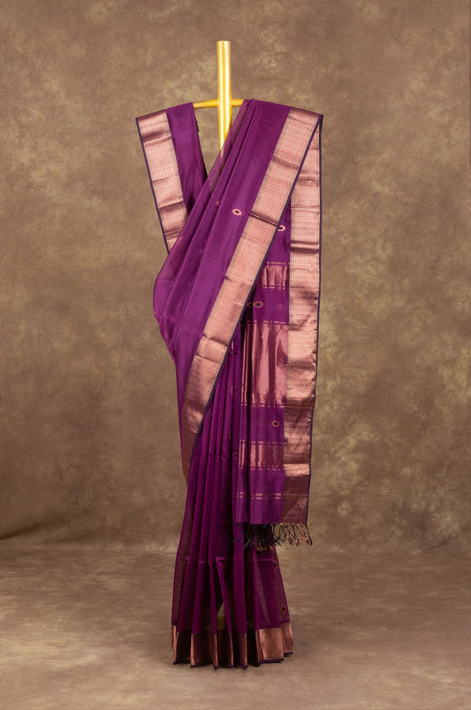 Magenta Maheshwari Silk Saree