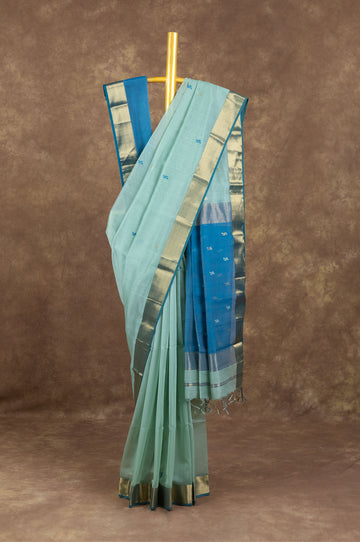 Pista Green Maheshwari Silk Saree