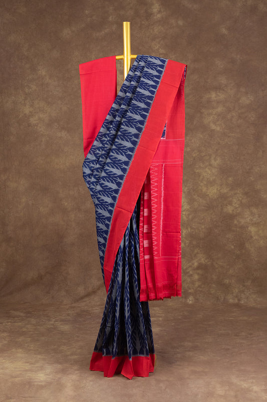 Blue Ikat Cotton Saree