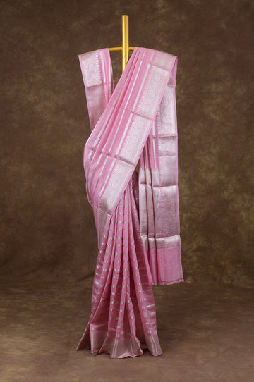 Light Pink Chiniya Silk Saree