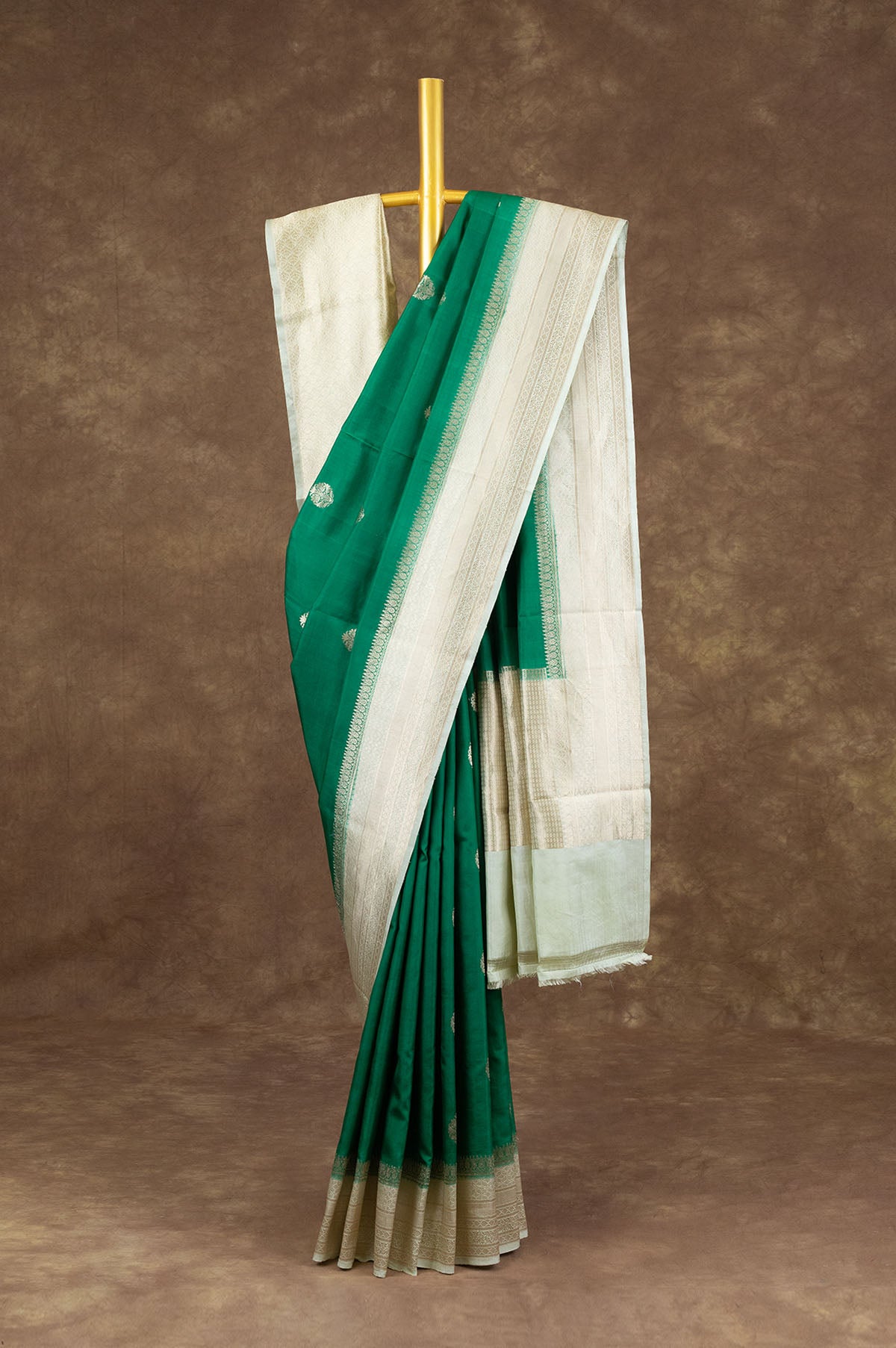 Green Banaras Katan Saree