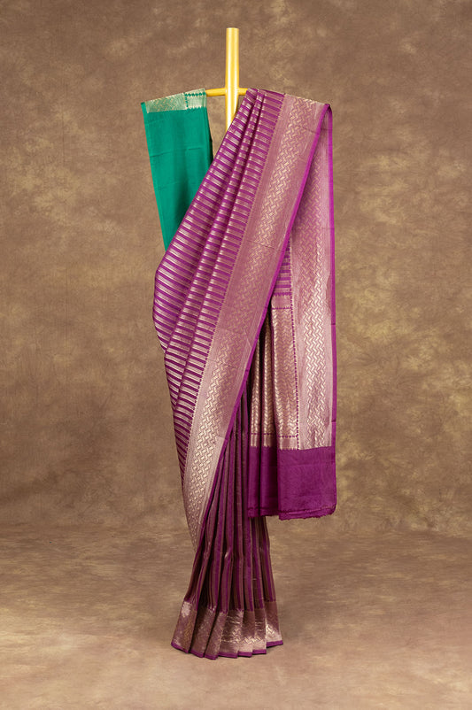 Magenta Banaras Katan Saree