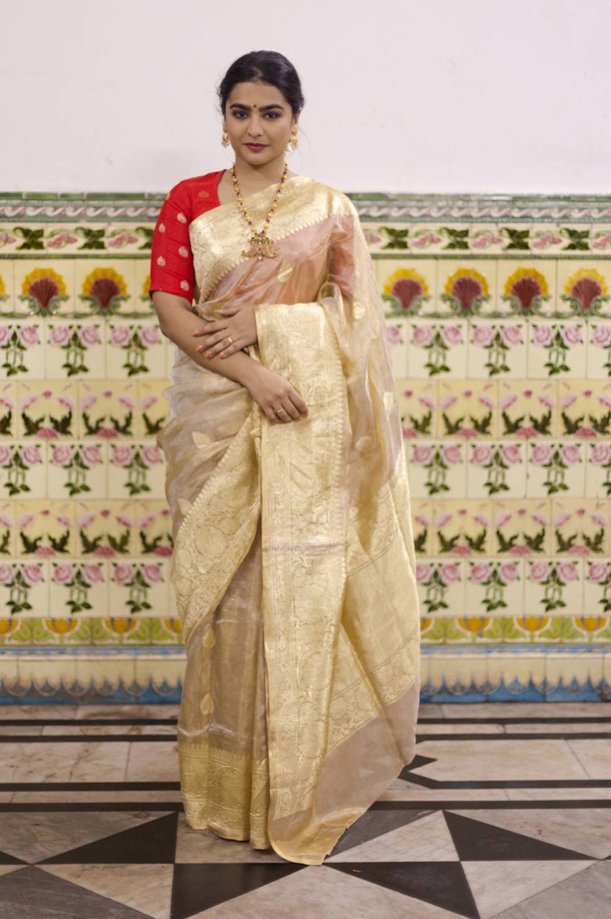 Gold Banaras Tissue Silk Saree