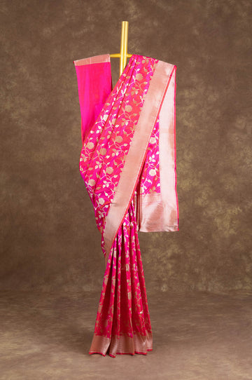Pink Banaras Katan Saree