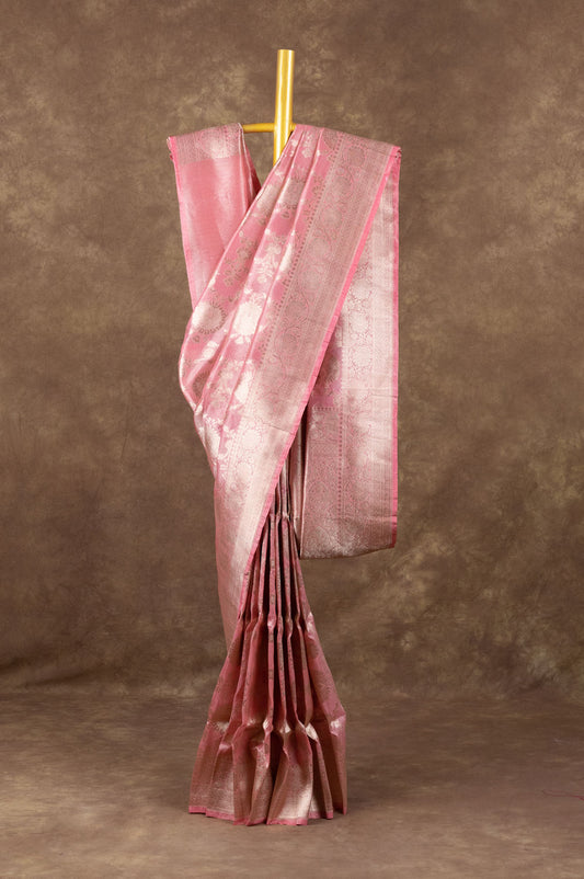Light Pink Banaras Katan Tissue Saree