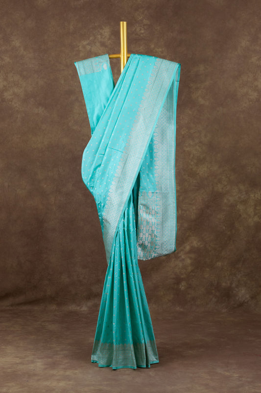 Light Blue Banaras Katan Saree